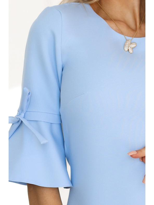numoco Svijetloplava ženska trapez haljina s rukavima na vezanje marke Numoco