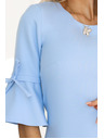 numoco Svijetloplava ženska trapez haljina s rukavima na vezanje marke Numoco