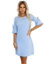 numoco Svijetloplava ženska trapez haljina s rukavima na vezanje marke Numoco