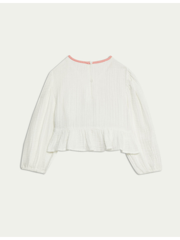 Marks & Spencer Top od čiste pamuke s mašnom (2–16 godina) Marks & Spencer šarena