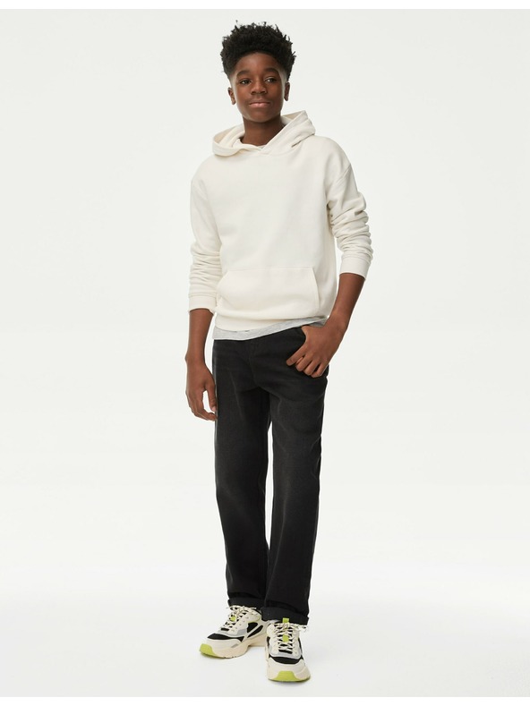 Marks & Spencer Široke traperice od čiste pamuke (6–16 godina) Marks & Spencer crna