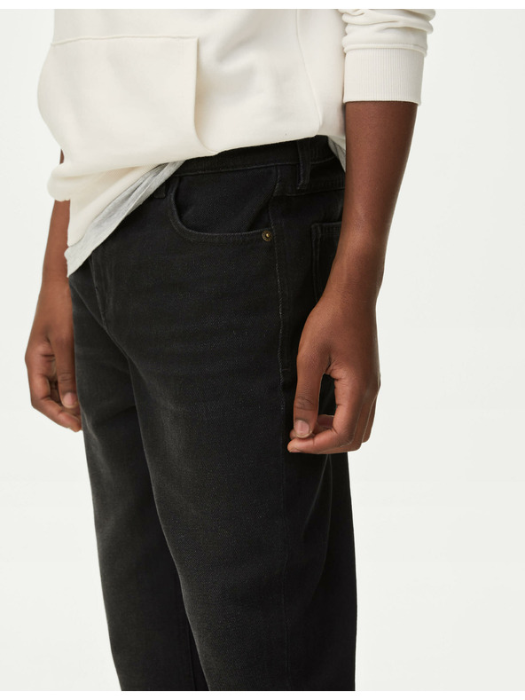 Marks & Spencer Široke traperice od čiste pamuke (6–16 godina) Marks & Spencer crna