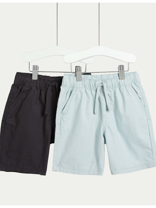 Marks & Spencer Ripstop kratke hlačice od čiste pamuke, 2 komada u pakiranju (2–8 godina) Marks & Spencer siva