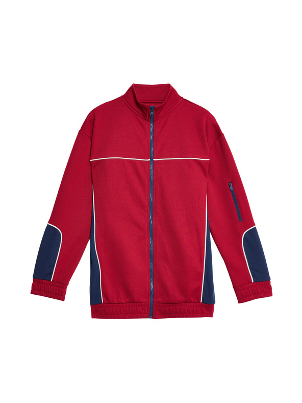 Marks & Spencer Sportski hoodie na zip s obojenim plohama (6–16 godina) Marks & Spencer crvena