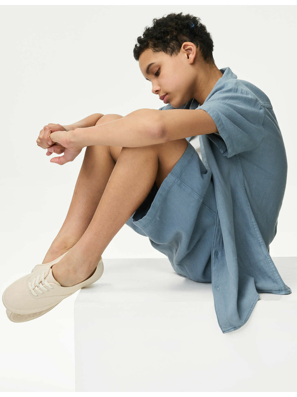 Marks & Spencer Košulja s visokim udjelom lana plava Marks & Spencer