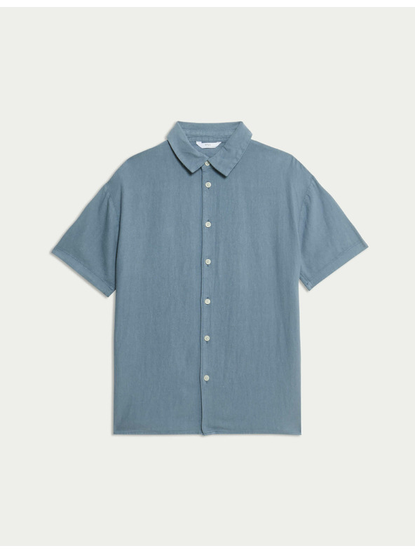 Marks & Spencer Košulja s visokim udjelom lana plava Marks & Spencer