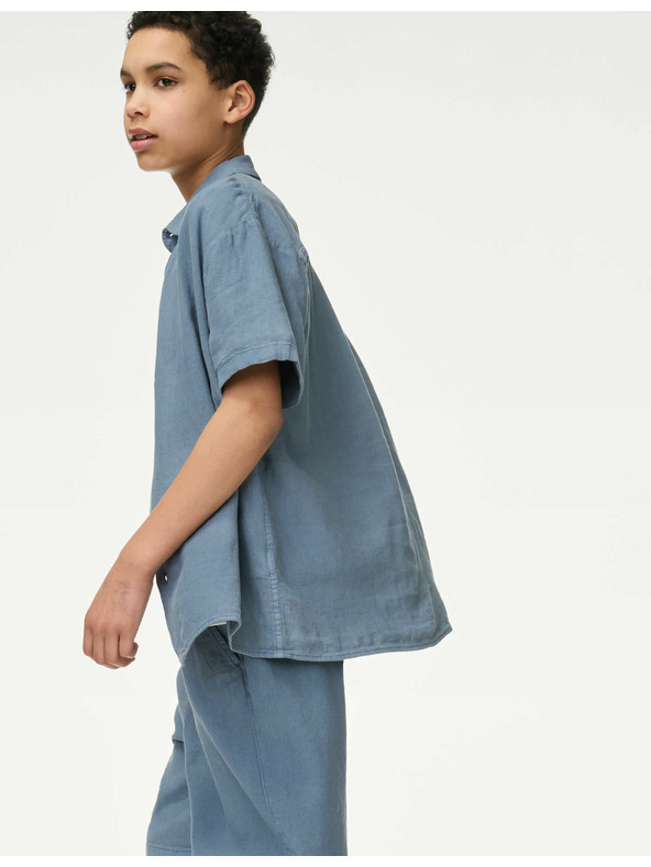 Marks & Spencer Košulja s visokim udjelom lana plava Marks & Spencer