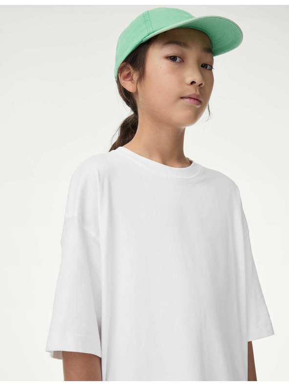 Marks & Spencer Jednobojna majica od čiste pamuke (2–16 godina) Marks & Spencer bijela