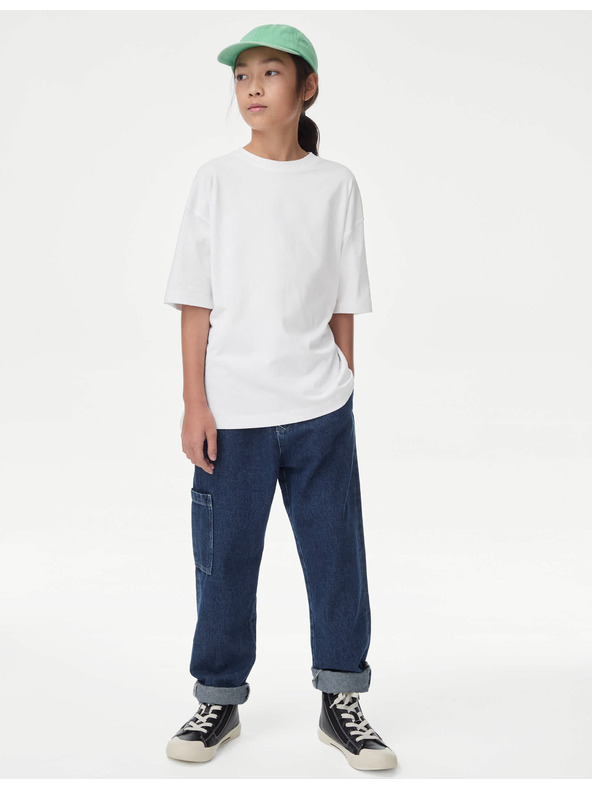 Marks & Spencer Jednobojna majica od čiste pamuke (2–16 godina) Marks & Spencer bijela