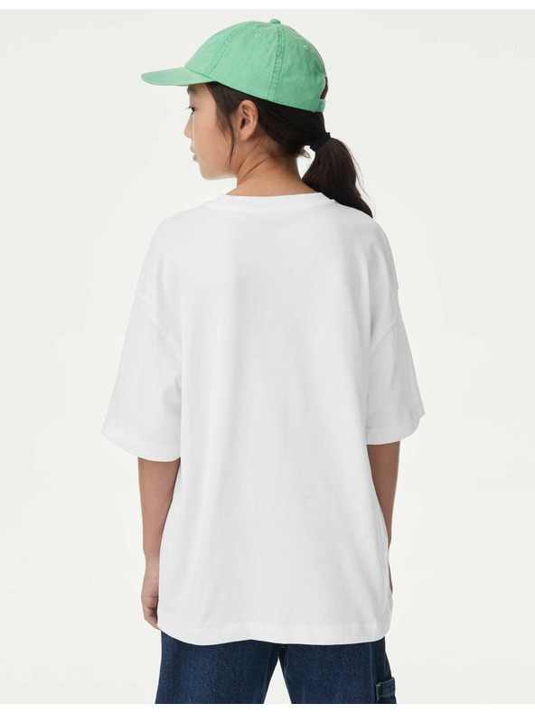 Marks & Spencer Jednobojna majica od čiste pamuke (2–16 godina) Marks & Spencer bijela