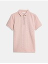Marks & Spencer Teksturirana polo majica od čiste pamučne tkanine sa zipom (2-16 godina) Marks & Spencer, ružičasta