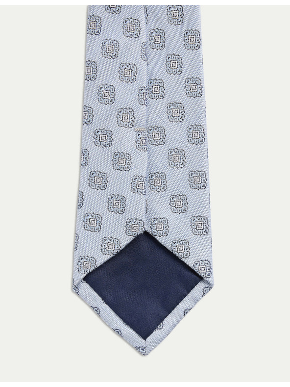 Marks & Spencer Kravata od Marks & Spencer od lana i svile s motivom medaljoni, plava