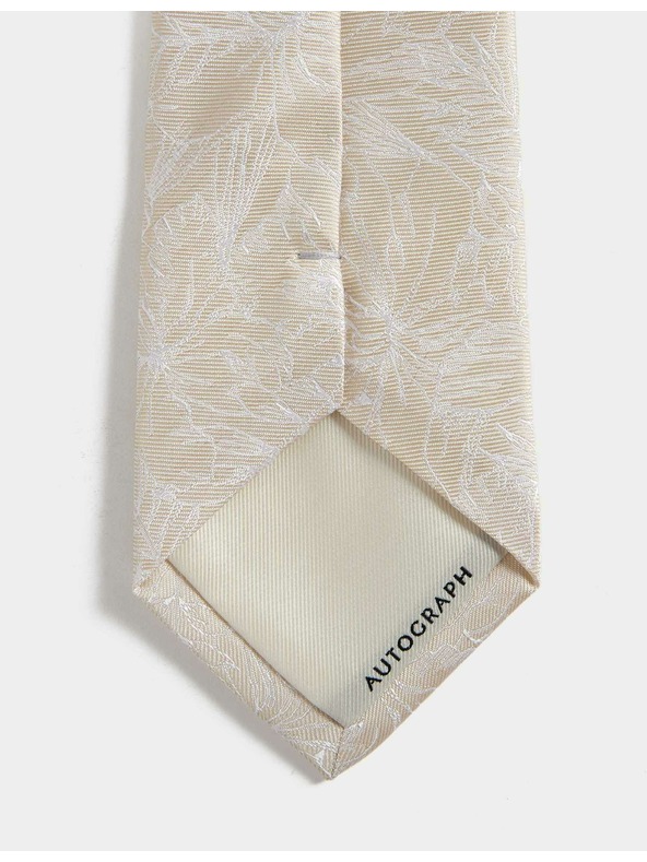 Marks & Spencer Marks & Spencer krem ​​100% svilena cvjetna kravata