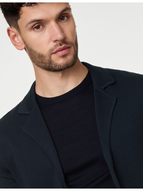 Marks & Spencer Marks & Spencer tamnoplava jakna od pamuka i modalnog pletiva