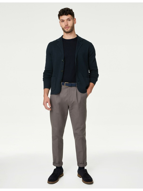 Marks & Spencer Marks & Spencer tamnoplava jakna od pamuka i modalnog pletiva