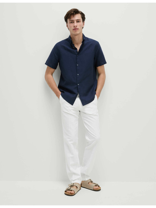 Marks & Spencer Chino hlačice od lnene mješavine, normalan kroj Marks & Spencer bijela