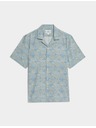 Marks & Spencer Košulja od mješavine lana, s kratkim rukavima i geometrijskim tiskom Marks & Spencer plava