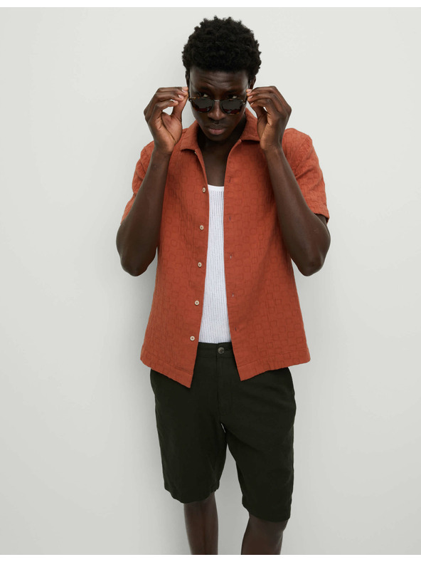 Marks & Spencer Teksturirana košulja od čiste pamučne tkanine u nažlijebenoj obradi Marks & Spencer narančasta