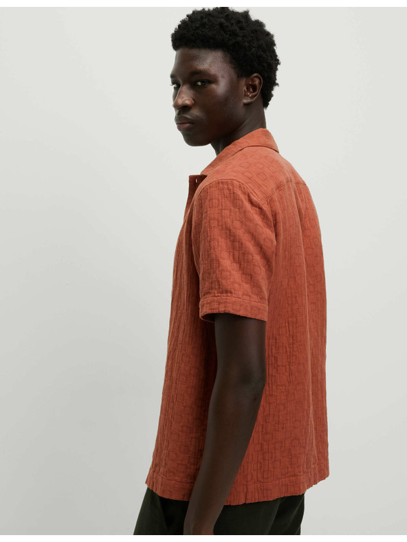 Marks & Spencer Teksturirana košulja od čiste pamučne tkanine u nažlijebenoj obradi Marks & Spencer narančasta