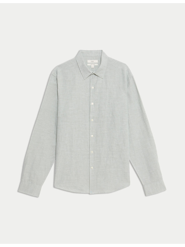 Marks & Spencer Košulja s pepita uzorkom od mješavine lana i pamuka Marks & Spencer zelena