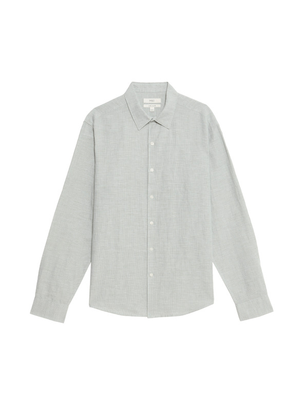 Marks & Spencer Košulja s pepita uzorkom od mješavine lana i pamuka Marks & Spencer zelena