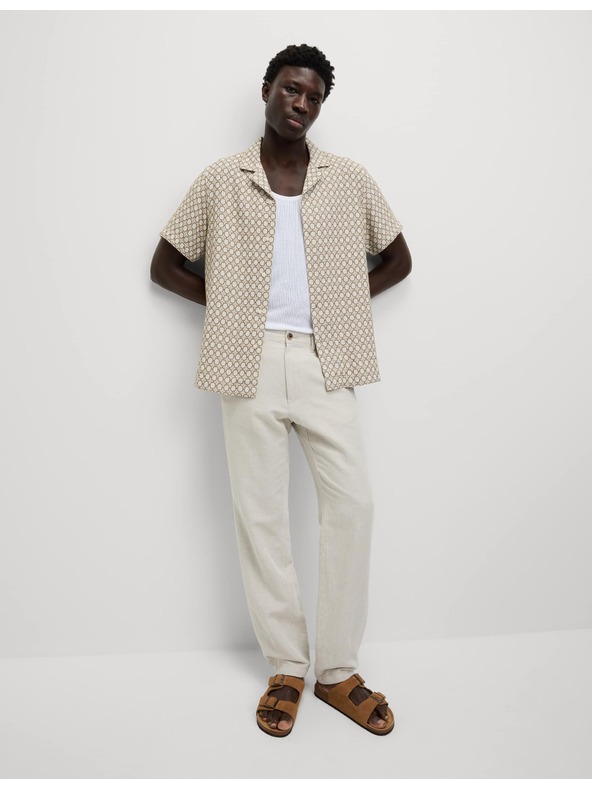 Marks & Spencer Vez košulja s visokim udjelom pamuka Marks & Spencer boja kreme