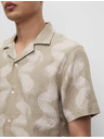 Marks & Spencer Košulja s kubанским ovratnikom s tiskom valova, s visokim udjelom lana Marks & Spencer boja kreme