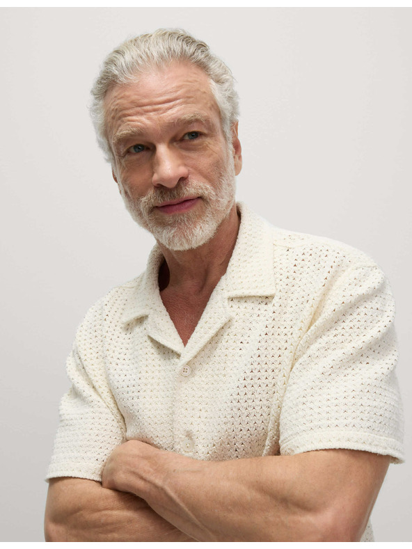 Marks & Spencer Pletena košulja od čiste pamučne tkanine Marks & Spencer boja kreme