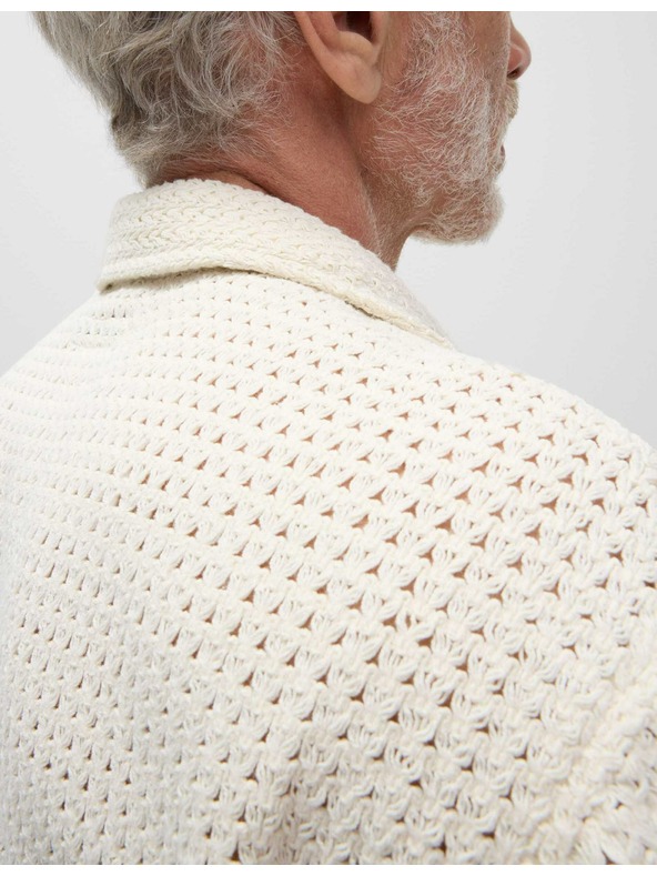 Marks & Spencer Pletena košulja od čiste pamučne tkanine Marks & Spencer boja kreme