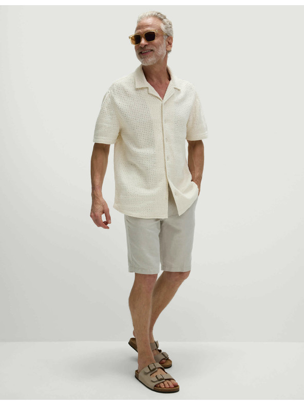 Marks & Spencer Pletena košulja od čiste pamučne tkanine Marks & Spencer boja kreme