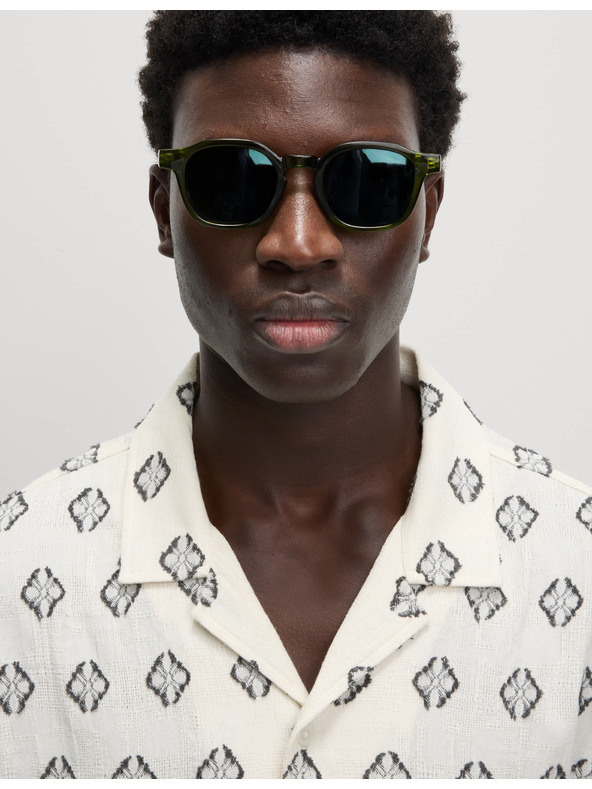 Marks & Spencer Košulja od čiste pamučne tkanine s geometrijskim tiskom Marks & Spencer boja kreme