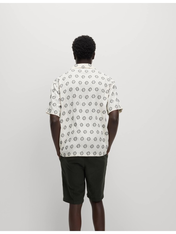 Marks & Spencer Košulja od čiste pamučne tkanine s geometrijskim tiskom Marks & Spencer boja kreme