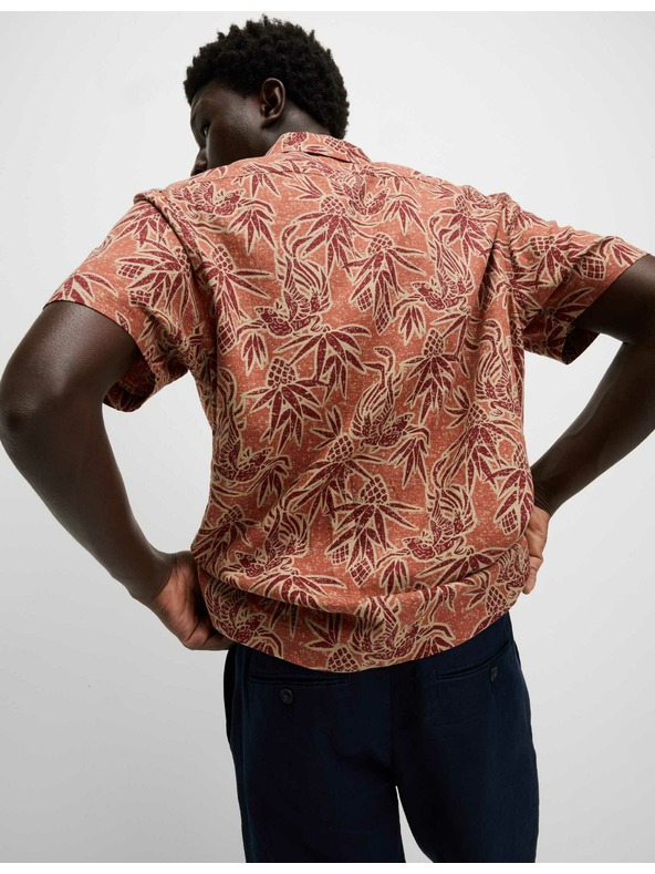 Marks & Spencer Havajska košulja s kratkim rukavima i visokim udjelom lana Marks & Spencer narančasta