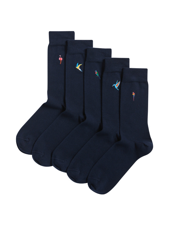 Marks & Spencer Cool & Fresh™ čarape s motivom ptica, s visokim udjelom pamuke, 5 parova u pakiranju Marks & Spencer mornarsko plava