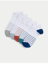 Marks & Spencer 5 parova prugastih kratkih Trainer Liners™ čarapa s Cool & Fresh™ tehnologijom Marks & Spencer