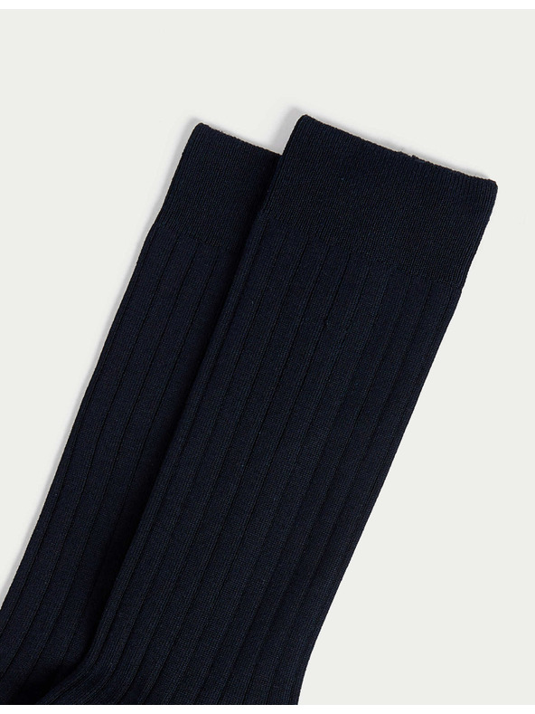 Marks & Spencer 1 par rebranih čarapa, s visokim udjelom egipatske pamuke Marks & Spencer mornarsko plava