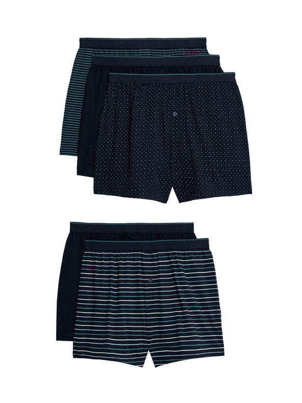 Marks & Spencer Bokserice od čistog pamuka s tehnologijom Cool & Fresh™, 5 komada u pakiranju Marks & Spencer mornarsko plava