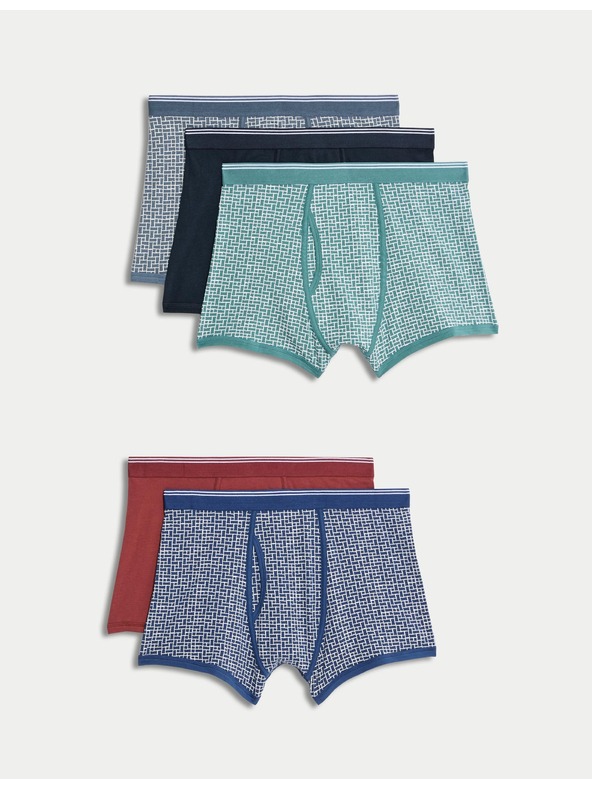Marks & Spencer Uzorkovane bokserice s visokim udjelom pamuka i tehnologijom Cool & Fresh™, 5 komada Marks & Spencer višebojna