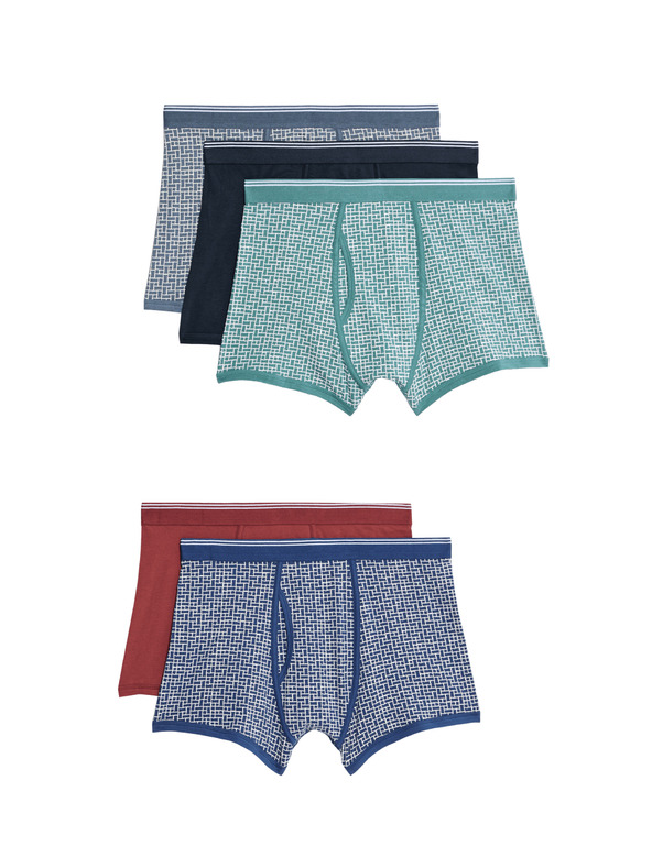 Marks & Spencer Uzorkovane bokserice s visokim udjelom pamuka i tehnologijom Cool & Fresh™, 5 komada Marks & Spencer višebojna