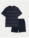 Marks & Spencer Prugasti pidžama set od čistog pamuka Marks & Spencer mornarsko plava