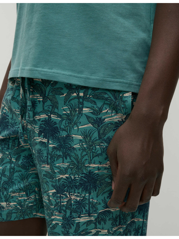 Marks & Spencer Pidžama set od čistog pamuka s printom palmi Marks & Spencer zelena