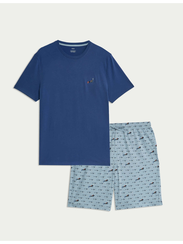 Marks & Spencer Pidžama set s motivom ronioca, od čistog pamuka Marks & Spencer plava