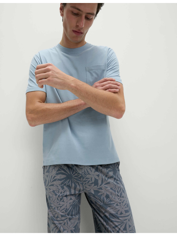 Marks & Spencer Pidžama set od čistog pamuka s printom palmi Marks & Spencer plava