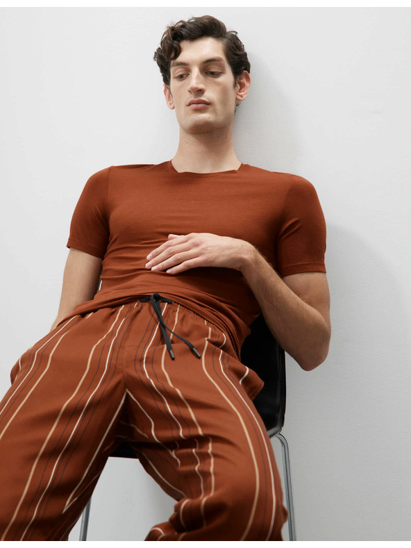 Marks & Spencer Prugaste pidžama hlače od čistog lyocella Marks & Spencer smeđa