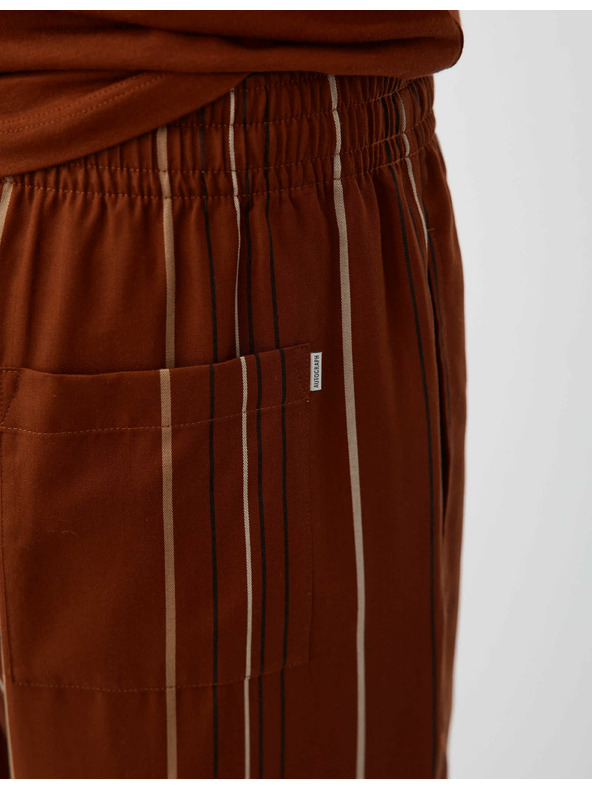 Marks & Spencer Prugaste pidžama hlače od čistog lyocella Marks & Spencer smeđa