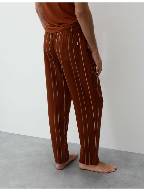 Marks & Spencer Prugaste pidžama hlače od čistog lyocella Marks & Spencer smeđa