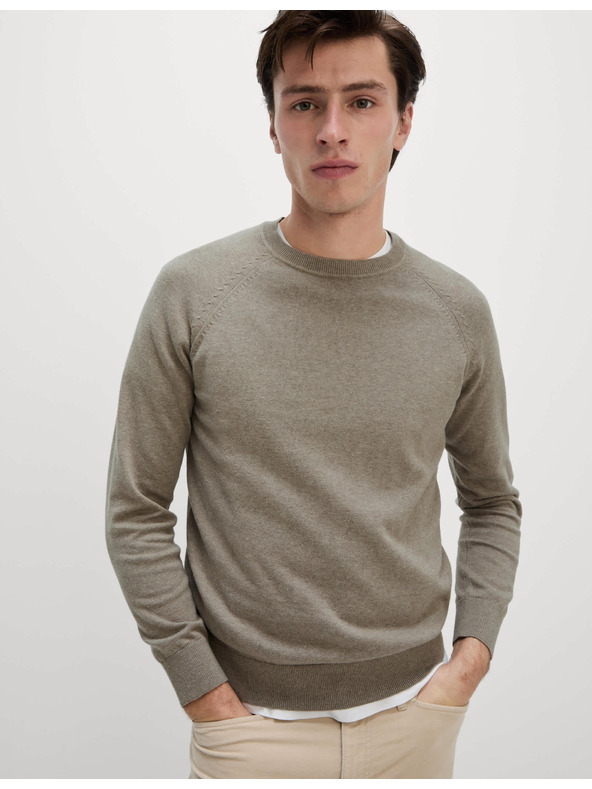 Marks & Spencer Džemper od čistog pamuka, s izrezom prema vratu Marks & Spencer bež