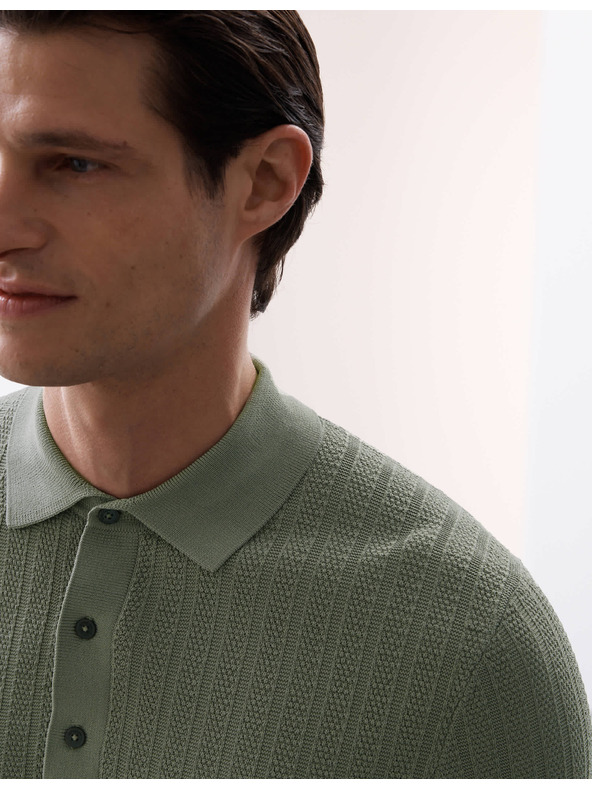 Marks & Spencer Pletena polo majica bogate teksture od viskoze Marks & Spencer zelena