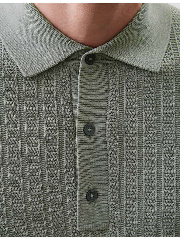 Marks & Spencer Pletena polo majica bogate teksture od viskoze Marks & Spencer zelena