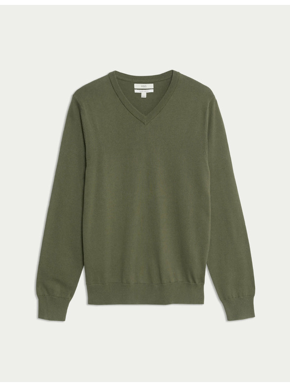 Marks & Spencer Čisto pamučni džemper s V-izrezom Marks & Spencer